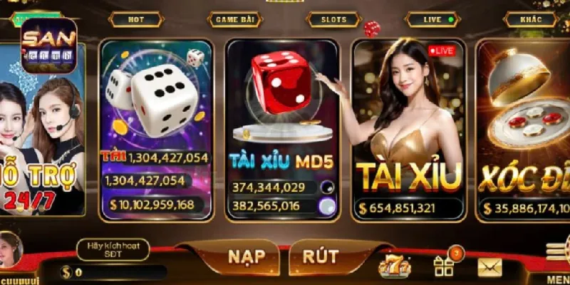 Hướng dẫn đăng nhập SanClub cần truy cập cổng game